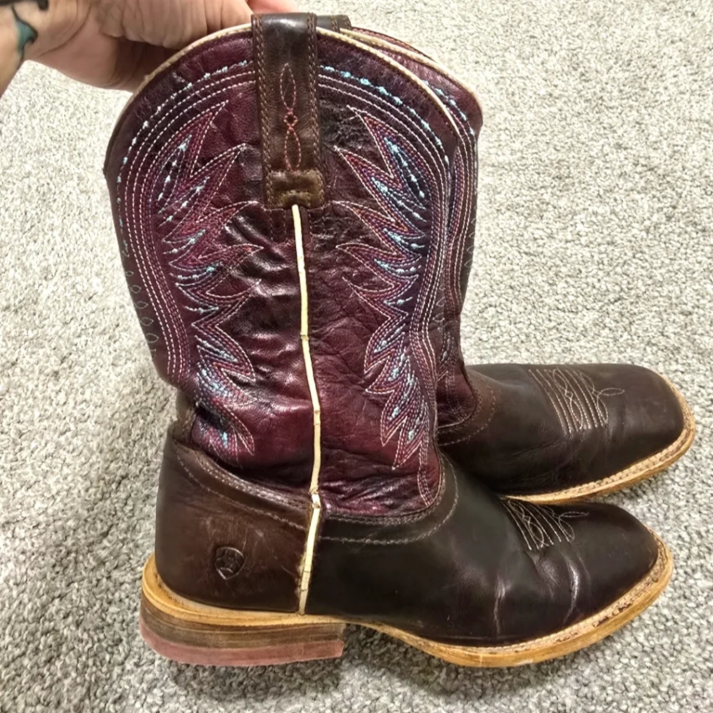 Ariat Brown Multicolored Kids Size 2.5 Western Boots Cowgirl Western Rodeo